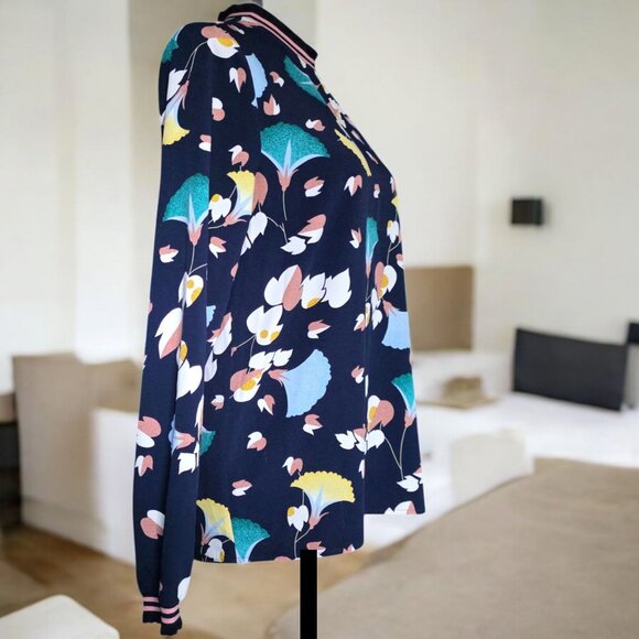 ESSENTIAL ANTWERP ( 34 M/L ) Floral Long Sleeve Pullover Mock Collar - Picture 3 of 7